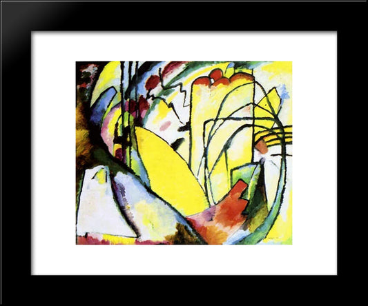 Improvisation 10 20x24 Black Modern Wood Framed Art Print Poster by Kandinsky, Wassily