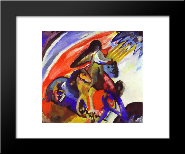 Improvisation 12 (Rider) 20x24 Black Modern Wood Framed Art Print Poster by Kandinsky, Wassily