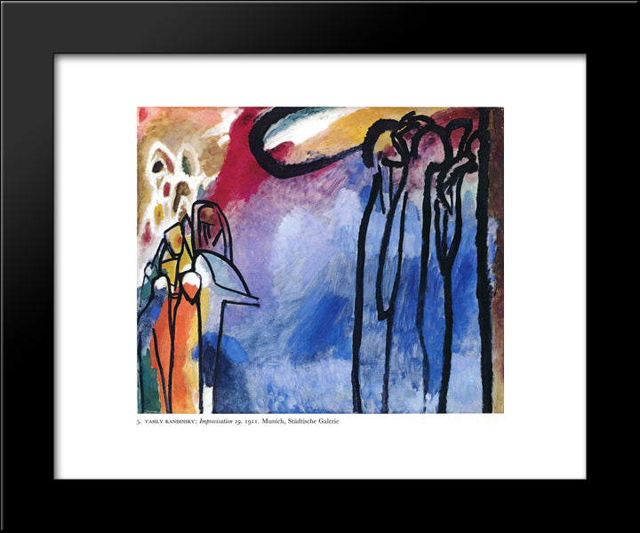 Improvisation 19 20x24 Black Modern Wood Framed Art Print Poster by Kandinsky, Wassily