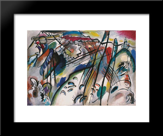 Improvisation 28 (Second Version) 20x24 Black Modern Wood Framed Art Print Poster by Kandinsky, Wassily