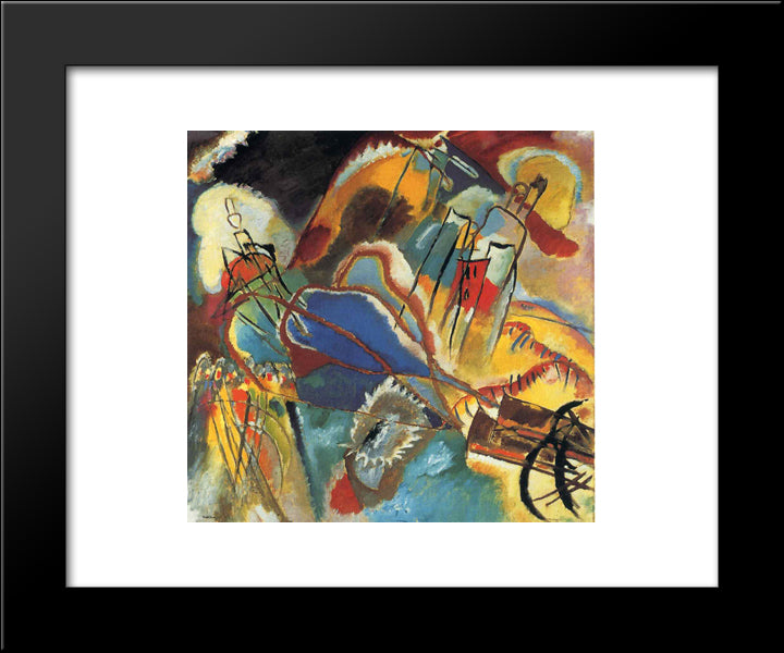 Improvisation 30 (Cannons) 20x24 Black Modern Wood Framed Art Print Poster by Kandinsky, Wassily