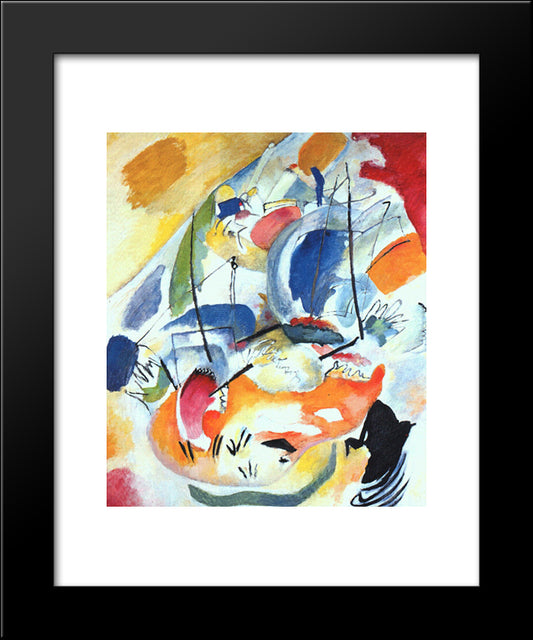 Improvisation 31 (Sea Battle) 20x24 Black Modern Wood Framed Art Print Poster by Kandinsky, Wassily