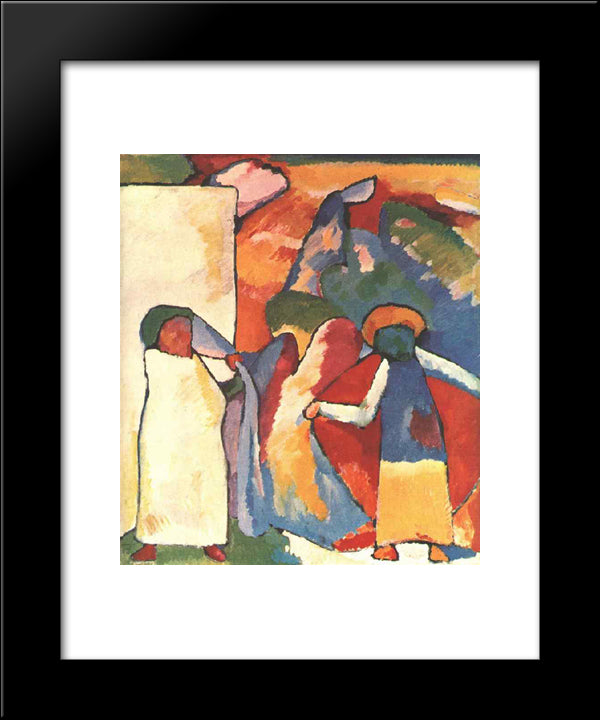 Improvisation 6 (African) 20x24 Black Modern Wood Framed Art Print Poster by Kandinsky, Wassily