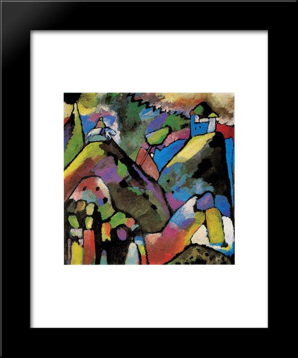 Improvisation 9 20x24 Black Modern Wood Framed Art Print Poster by Kandinsky, Wassily