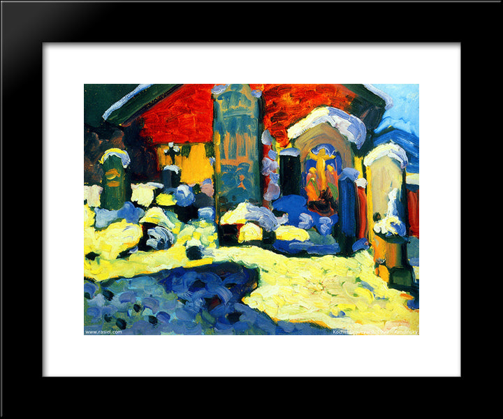 Kochel Graveyard 20x24 Black Modern Wood Framed Art Print Poster by Kandinsky, Wassily