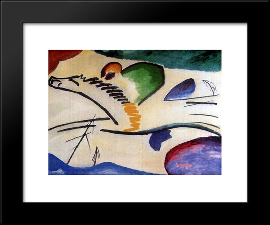 Lyrical (Lyrics) 20x24 Black Modern Wood Framed Art Print Poster by Kandinsky, Wassily