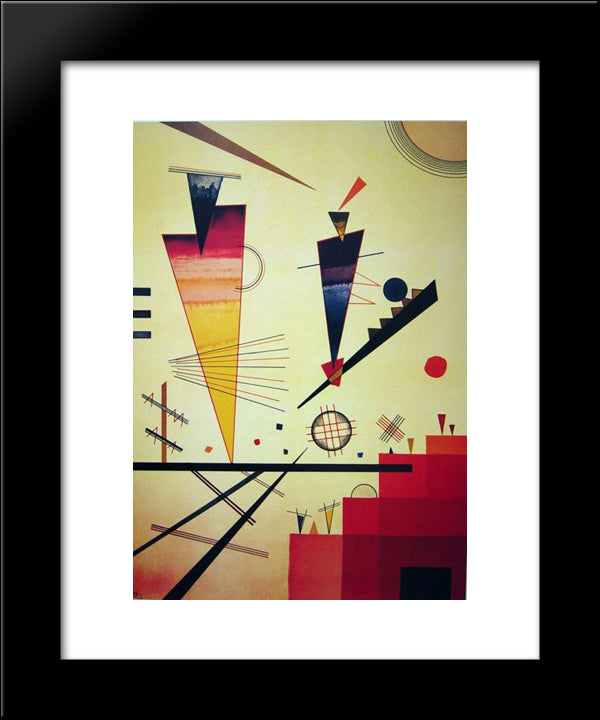 Merry Structure 20x24 Black Modern Wood Framed Art Print Poster by Kandinsky, Wassily