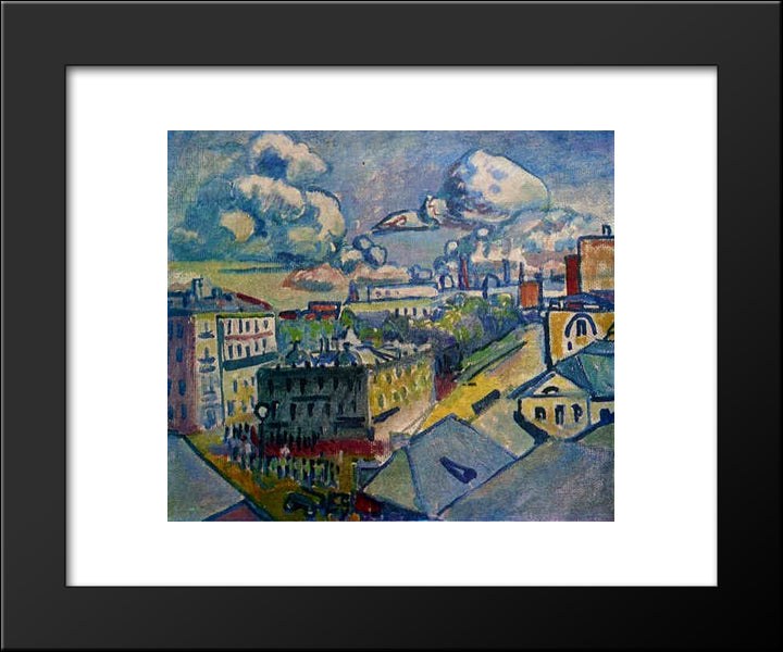 Moscow. Zubovskaya Square. Study. 20x24 Black Modern Wood Framed Art Print Poster by Kandinsky, Wassily