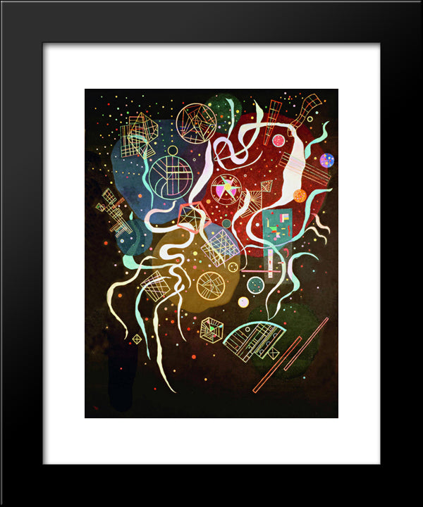 Movement I 20x24 Black Modern Wood Framed Art Print Poster by Kandinsky, Wassily