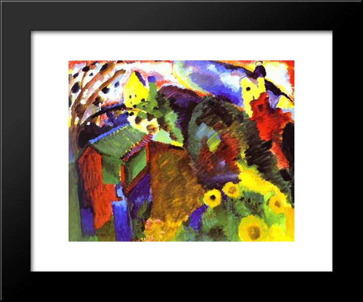 Murnau Garden 20x24 Black Modern Wood Framed Art Print Poster by Kandinsky, Wassily