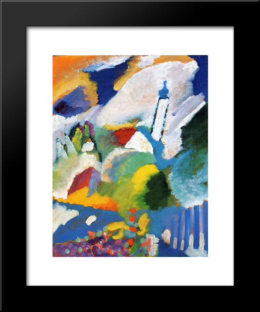 Murnau With A Church 20x24 Black Modern Wood Framed Art Print Poster by Kandinsky, Wassily