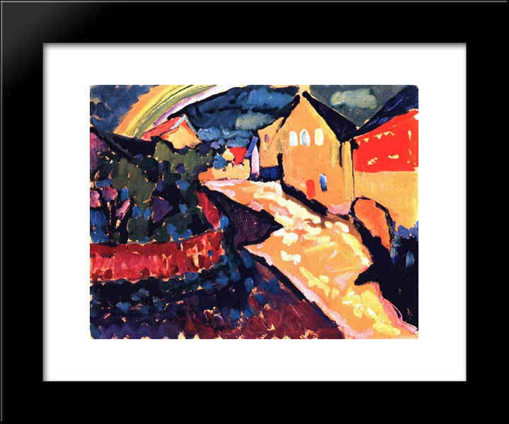 Murnau With Rainbow 20x24 Black Modern Wood Framed Art Print Poster by Kandinsky, Wassily