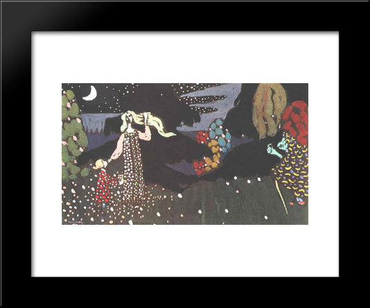 Night 20x24 Black Modern Wood Framed Art Print Poster by Kandinsky, Wassily