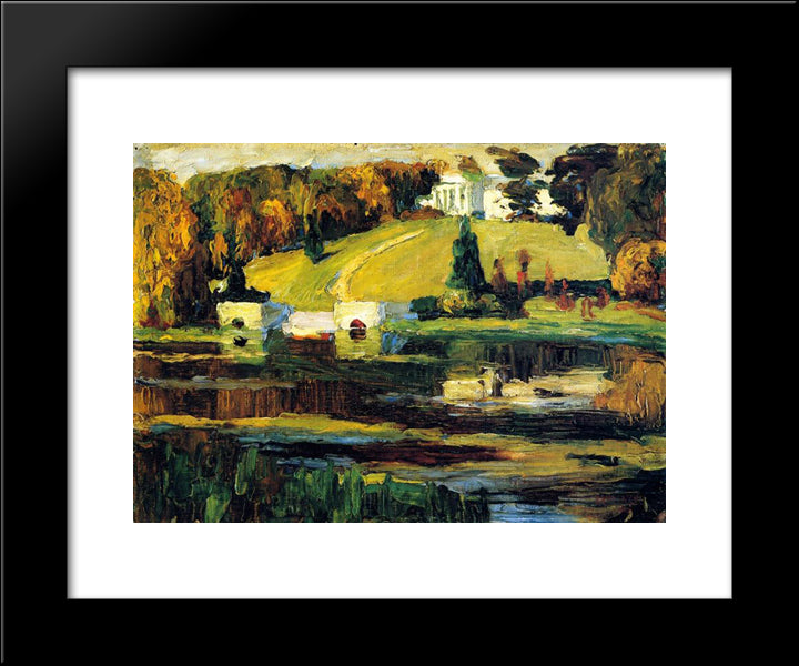 Okhtyrka, Autumn 20x24 Black Modern Wood Framed Art Print Poster by Kandinsky, Wassily