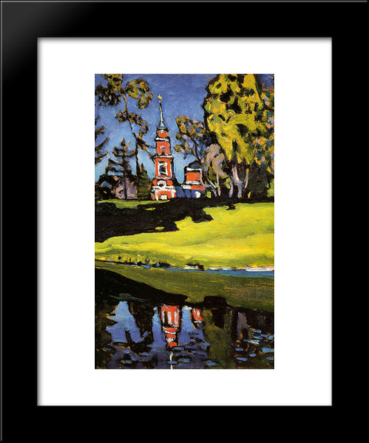 Okhtyrka. Red Church. 20x24 Black Modern Wood Framed Art Print Poster by Kandinsky, Wassily