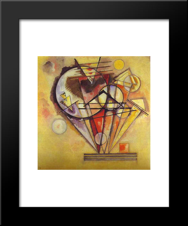 On The Points 20x24 Black Modern Wood Framed Art Print Poster by Kandinsky, Wassily