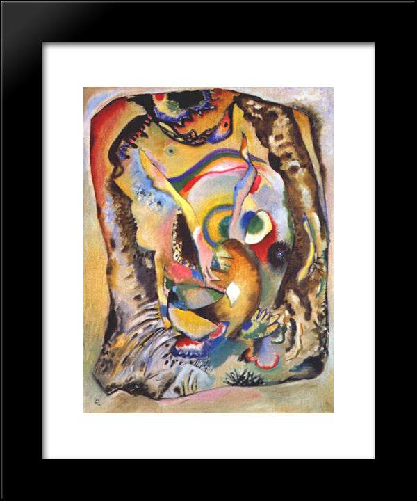 Painting On Light Ground 20x24 Black Modern Wood Framed Art Print Poster by Kandinsky, Wassily