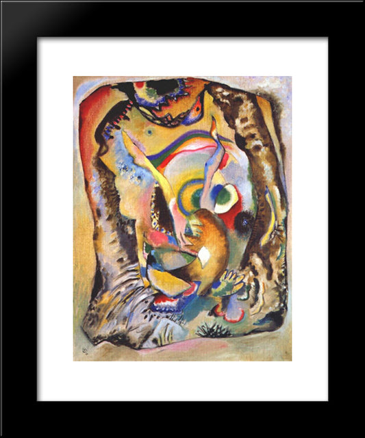 Painting On Light Ground 20x24 Black Modern Wood Framed Art Print Poster by Kandinsky, Wassily