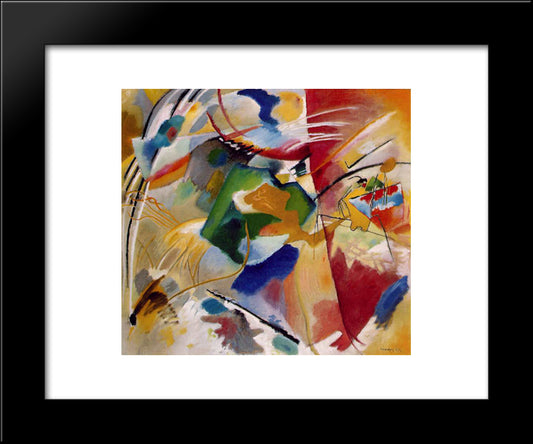 Painting With Green Center 20x24 Black Modern Wood Framed Art Print Poster by Kandinsky, Wassily