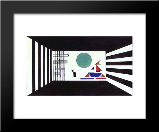 Picture Ii, Gnomus. (Stage Set For Mussorgsky'S Pictures At An Exhibition In Friedrich Theater, Dessau) 20x24 Black Modern Wood Framed Art Print Poster by Kandinsky, Wassily