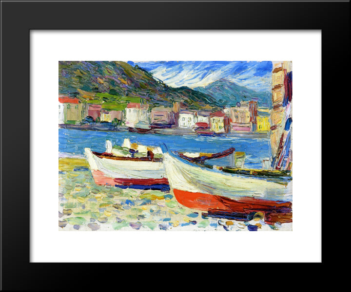 Rapallo Boats 20x24 Black Modern Wood Framed Art Print Poster by Kandinsky, Wassily