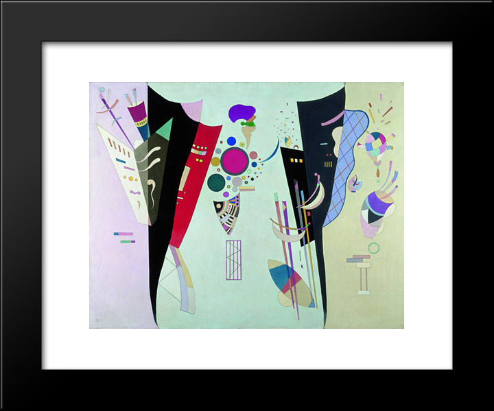 Reciprocal Accords 20x24 Black Modern Wood Framed Art Print Poster by Kandinsky, Wassily