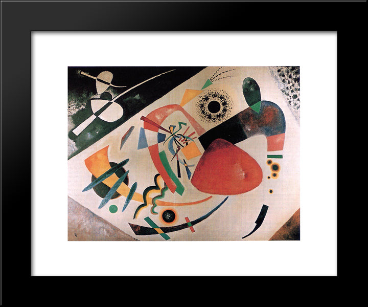 Red Spot Ii 20x24 Black Modern Wood Framed Art Print Poster by Kandinsky, Wassily