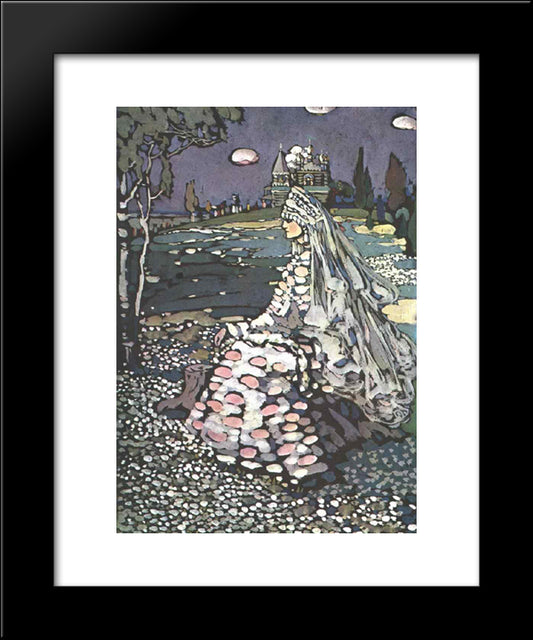 Russian Beauty In A Landscape 20x24 Black Modern Wood Framed Art Print Poster by Kandinsky, Wassily