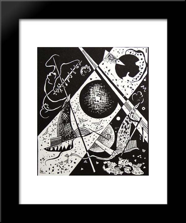 Small Worlds Vi 20x24 Black Modern Wood Framed Art Print Poster by Kandinsky, Wassily