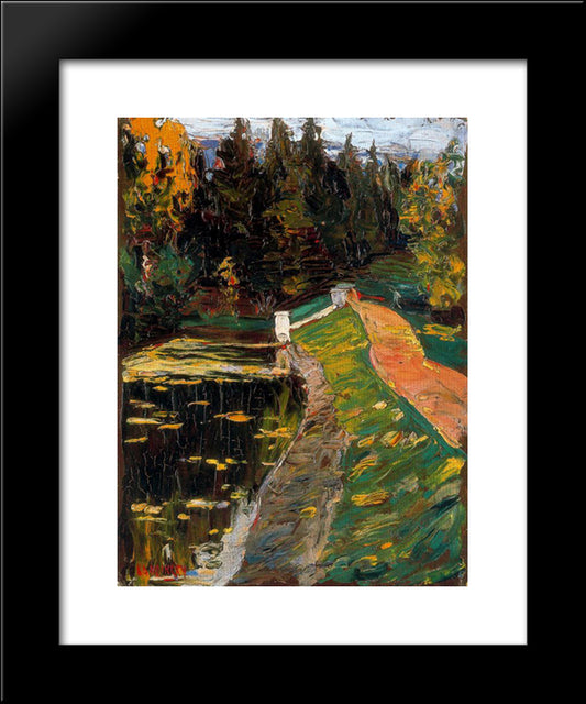 Study For Sluice 20x24 Black Modern Wood Framed Art Print Poster by Kandinsky, Wassily