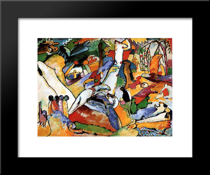 Study To Composition Ii 20x24 Black Modern Wood Framed Art Print Poster by Kandinsky, Wassily