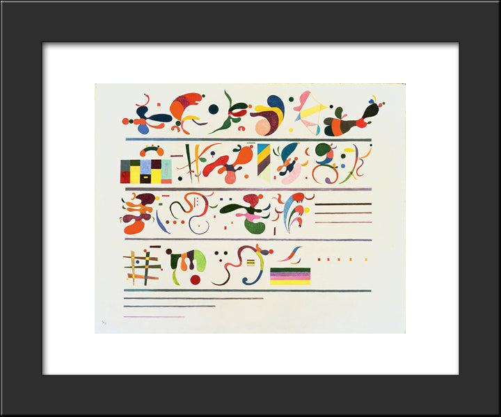 Succession 20x24 Black Modern Wood Framed Art Print Poster by Kandinsky, Wassily