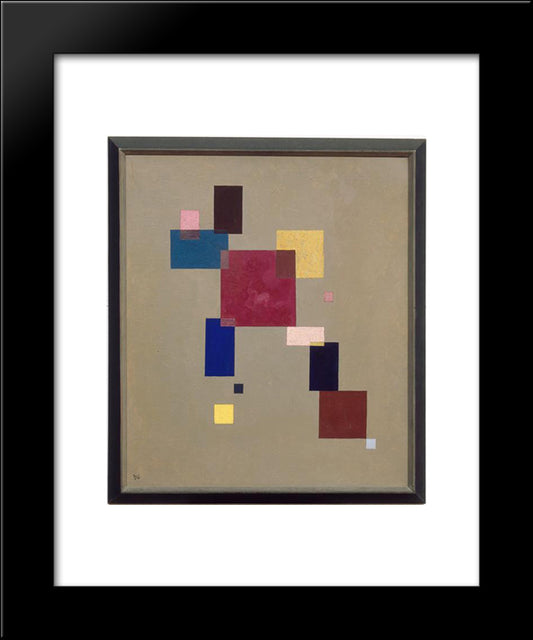 Thirteen Rectangles 20x24 Black Modern Wood Framed Art Print Poster by Kandinsky, Wassily