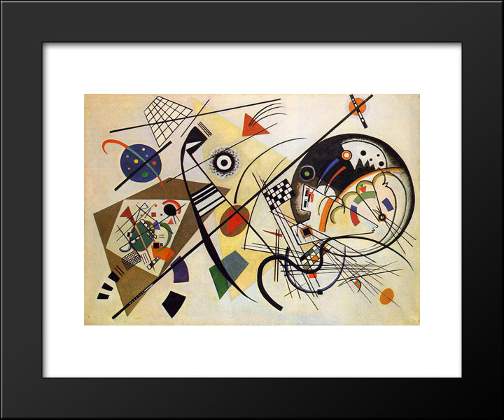 Transverse Line 20x24 Black Modern Wood Framed Art Print Poster by Kandinsky, Wassily