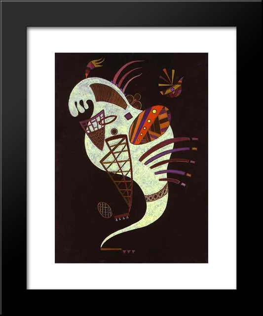 White Figure 20x24 Black Modern Wood Framed Art Print Poster by Kandinsky, Wassily