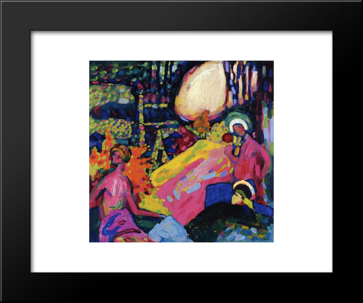 White Sound 20x24 Black Modern Wood Framed Art Print Poster by Kandinsky, Wassily