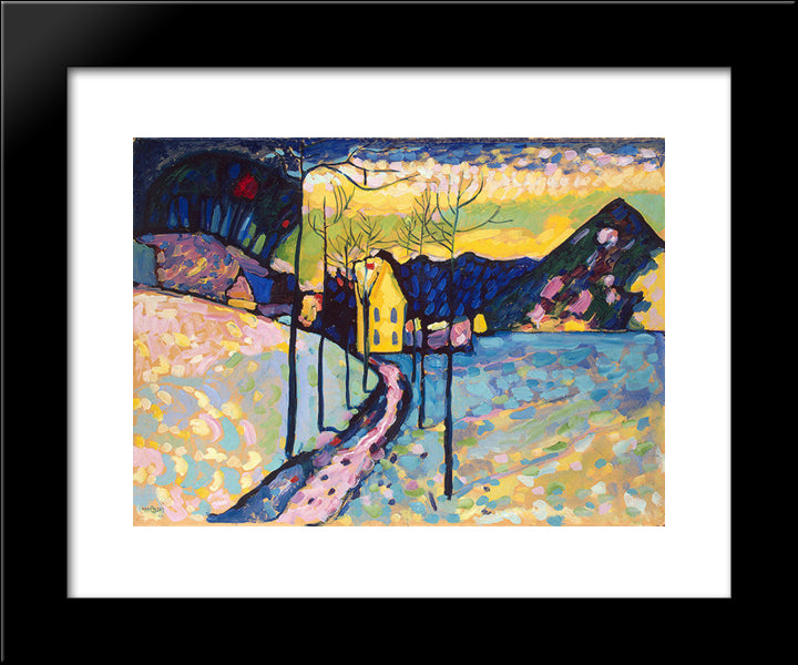 Winter Landscape 20x24 Black Modern Wood Framed Art Print Poster by Kandinsky, Wassily