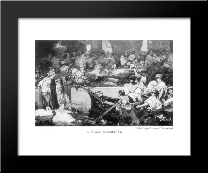 A Roman Bacchanal 20x24 Black Modern Wood Framed Art Print Poster by Kotarbinski, Wilhelm