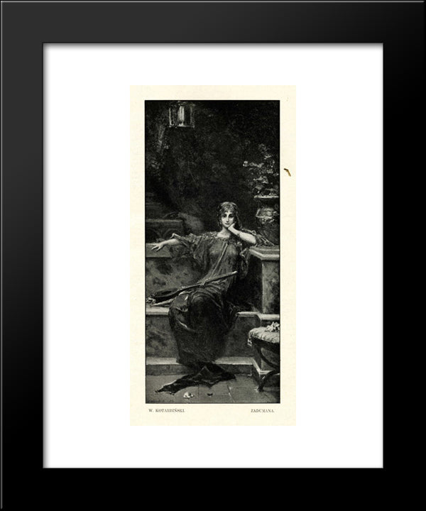 Mused 20x24 Black Modern Wood Framed Art Print Poster by Kotarbinski, Wilhelm