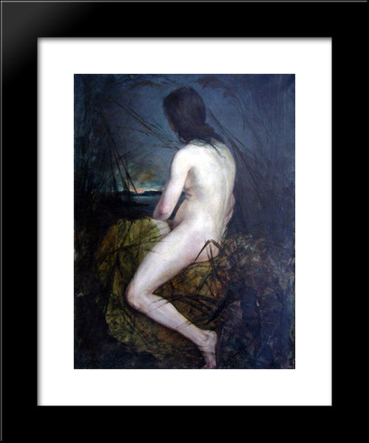 Nude In The Reeds 20x24 Black Modern Wood Framed Art Print Poster by Kotarbinski, Wilhelm