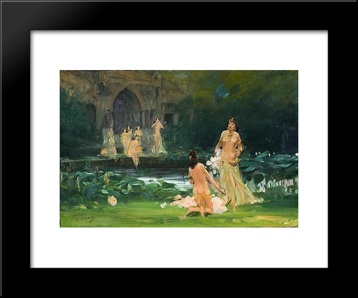 Nymphes 20x24 Black Modern Wood Framed Art Print Poster by Kotarbinski, Wilhelm
