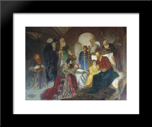 Prince Dmitry Pozharsky Patient Receives Ambassadors In Moscow 20x24 Black Modern Wood Framed Art Print Poster by Kotarbinski, Wilhelm