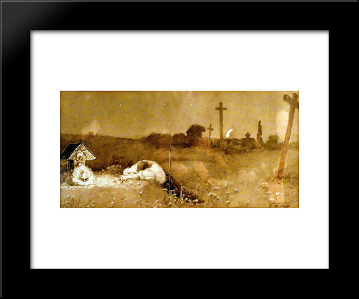 Silence 20x24 Black Modern Wood Framed Art Print Poster by Kotarbinski, Wilhelm