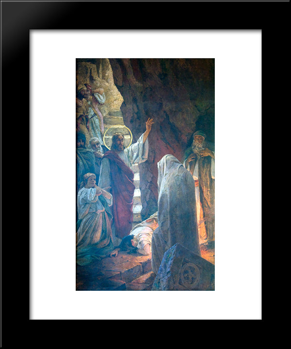 The Resurrection Of Lazarus 20x24 Black Modern Wood Framed Art Print Poster by Kotarbinski, Wilhelm