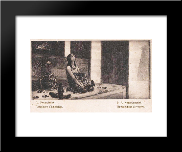 The Seller Of Amulets 20x24 Black Modern Wood Framed Art Print Poster by Kotarbinski, Wilhelm