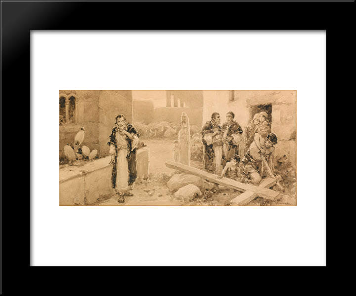 The Young Carpenter 20x24 Black Modern Wood Framed Art Print Poster by Kotarbinski, Wilhelm
