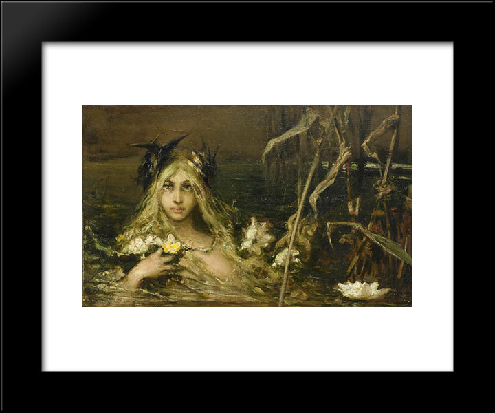 Water Nymph 20x24 Black Modern Wood Framed Art Print Poster by Kotarbinski, Wilhelm