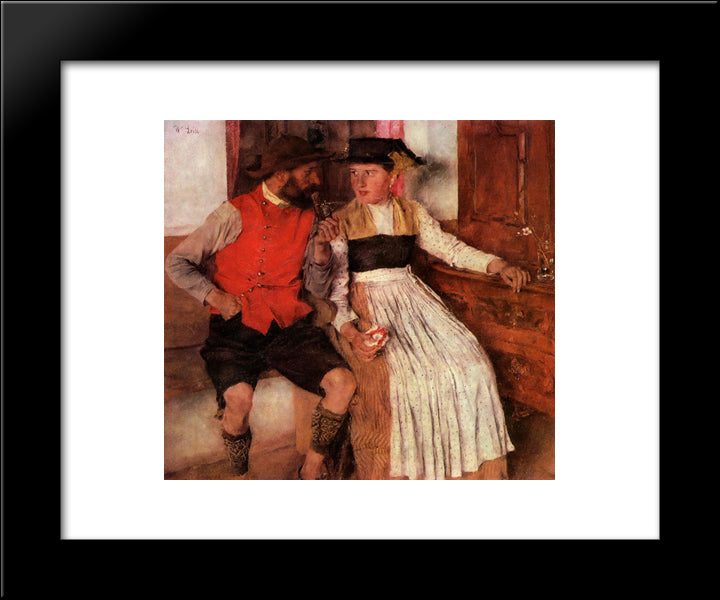 In Der Bauernstube 20x24 Black Modern Wood Framed Art Print Poster by Leibl, Wilhelm