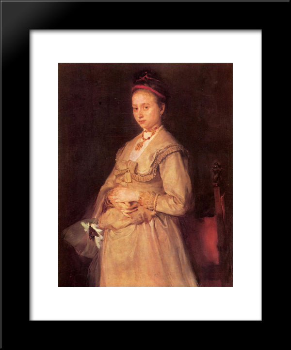 Portrat Der Frau Gedon 20x24 Black Modern Wood Framed Art Print Poster by Leibl, Wilhelm