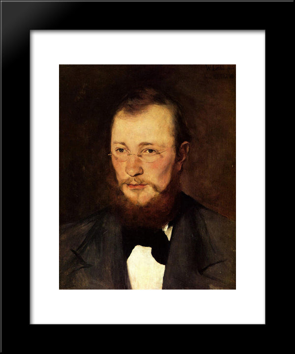 Portrat Des Dr. Med. Friedrich Rauert 20x24 Black Modern Wood Framed Art Print Poster by Leibl, Wilhelm